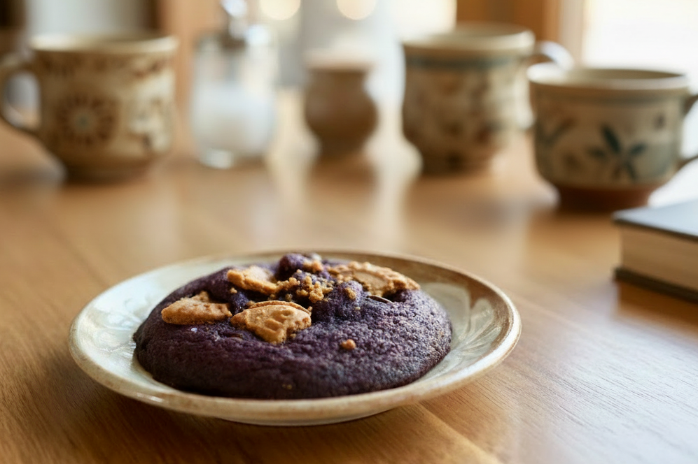 Ube & Biscoff Café with Okinawa Pottery